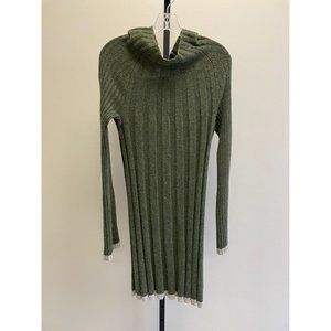 Anthropologie Womens Green Long Sleeve Sweater Dress Size M (31820)